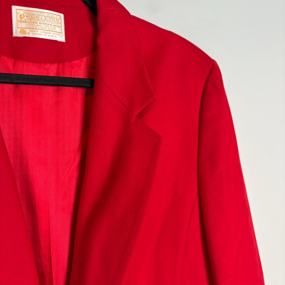 Vtg. Pendleton red wool blazer jacket - image 2